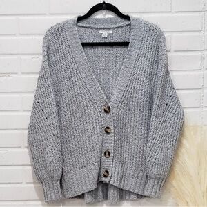 American Eagle | Gray Chunky Knit Cardigan Sweater